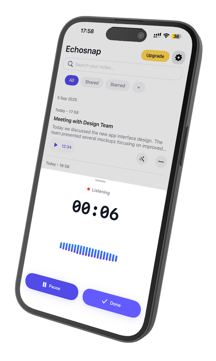 EchoSnap app screen